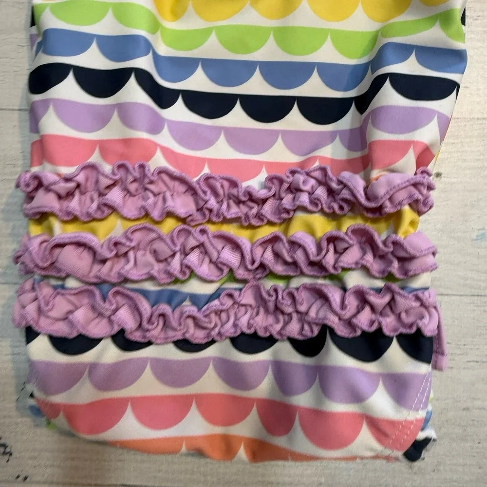 Rufflebutts girls rainbow one‎ piece swim suit 3-6 months